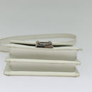 FENDI Shoulder Bag Leather White Silver Auth BA5134-9