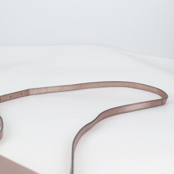 FENDI Chameleon Shoulder Bag Leather Pink Gold Auth BA5136