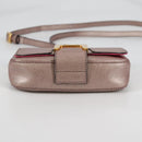 FENDI Chameleon Shoulder Bag Leather Pink Gold Auth BA5136-12