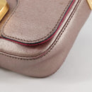 FENDI Chameleon Shoulder Bag Leather Pink Gold Auth BA5136-14