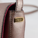 FENDI Chameleon Shoulder Bag Leather Pink Gold Auth BA5136-17