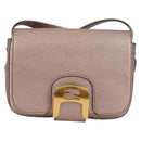 FENDI Chameleon Shoulder Bag Leather Pink Gold Auth BA5136-2