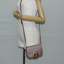 FENDI Chameleon Shoulder Bag Leather Pink Gold Auth BA5136-27