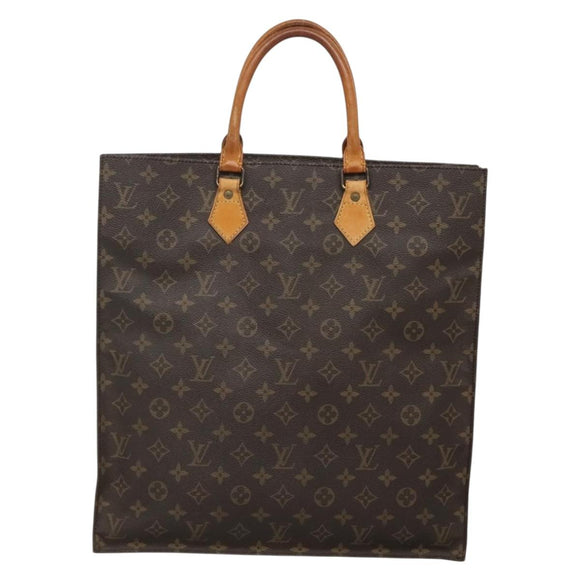 LOUIS VUITTON Monogram Sac Plat Hand Bag M51140 LV Auth BA5143