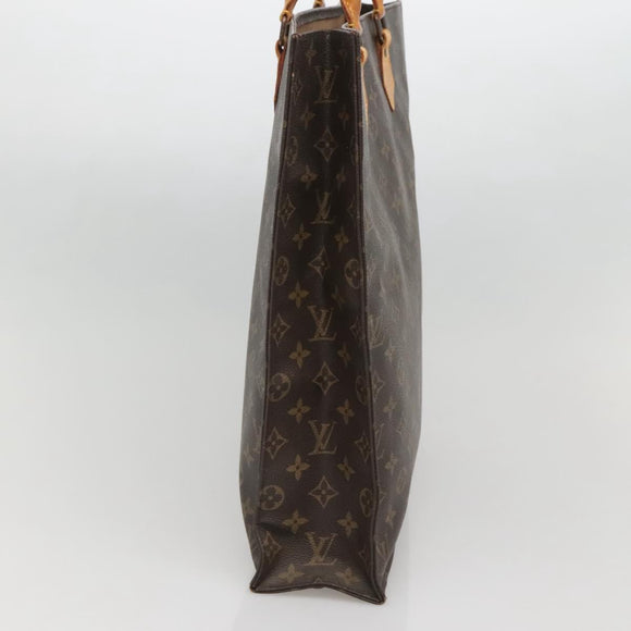 LOUIS VUITTON Monogram Sac Plat Hand Bag M51140 LV Auth BA5143