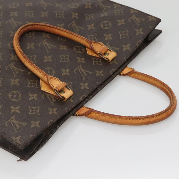 LOUIS VUITTON Monogram Sac Plat Hand Bag M51140 LV Auth BA5143