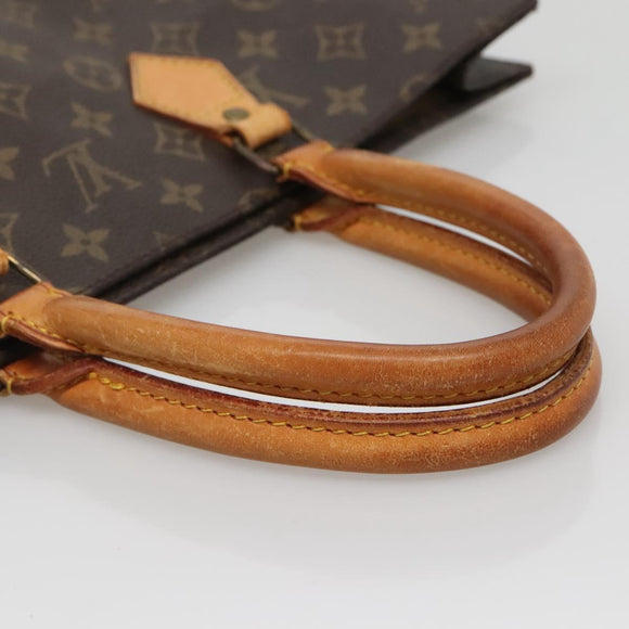 LOUIS VUITTON Monogram Sac Plat Hand Bag M51140 LV Auth BA5143
