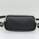 Chloe Bailey Hand Bag Leather 2way Navy Beige gold Auth BA5146-11