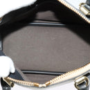 Chloe Bailey Hand Bag Leather 2way Navy Beige gold Auth BA5146-18