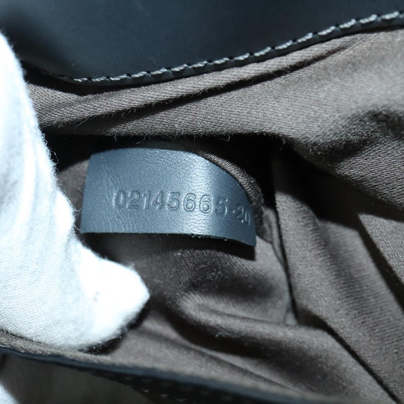 Chloe Bailey Hand Bag Leather 2way Navy Beige gold Auth BA5146