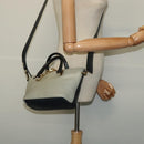 Chloe Bailey Hand Bag Leather 2way Navy Beige gold Auth BA5146-23