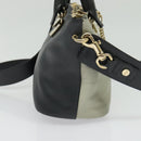Chloe Bailey Hand Bag Leather 2way Navy Beige gold Auth BA5146-4