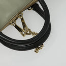 Chloe Bailey Hand Bag Leather 2way Navy Beige gold Auth BA5146-7