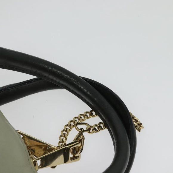 Chloe Bailey Hand Bag Leather 2way Navy Beige gold Auth BA5146