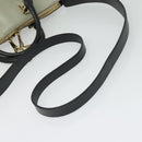 Chloe Bailey Hand Bag Leather 2way Navy Beige gold Auth BA5146-9