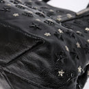 Jimmy Choo Studs Tote Bag Patent leather Black Silver Auth BA5147-10