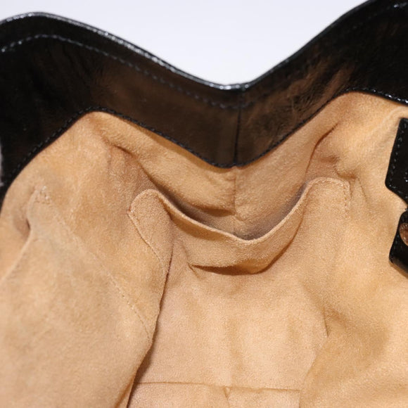 Jimmy Choo Studs Tote Bag Patent leather Black Silver Auth BA5147