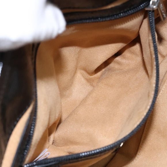 Jimmy Choo Studs Tote Bag Patent leather Black Silver Auth BA5147