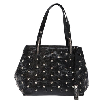 Jimmy Choo Studs Tote Bag Patent leather Black Silver Auth BA5147 - 0