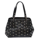 Jimmy Choo Studs Tote Bag Patent leather Black Silver Auth BA5147-3