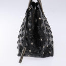 Jimmy Choo Studs Tote Bag Patent leather Black Silver Auth BA5147-5