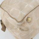 CHANEL New Travel line Hand Bag Nylon Beige CC Auth BA5148-14
