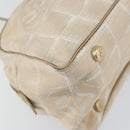 CHANEL New Travel line Hand Bag Nylon Beige CC Auth BA5148-16