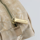 CHANEL New Travel line Hand Bag Nylon Beige CC Auth BA5148-17