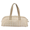 CHANEL New Travel line Hand Bag Nylon Beige CC Auth BA5148-2