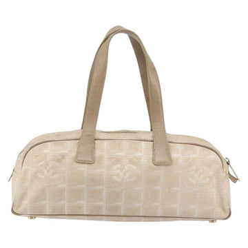 CHANEL New Travel line Hand Bag Nylon Beige CC Auth BA5148 - 0