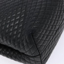 BALLY Quilted Hand Bag Leather Gold Black Auth BA5149-14