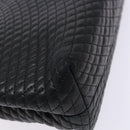 BALLY Quilted Hand Bag Leather Gold Black Auth BA5149-16