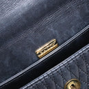 BALLY Quilted Hand Bag Leather Gold Black Auth BA5149-18