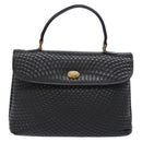 BALLY Quilted Hand Bag Leather Gold Black Auth BA5149-13