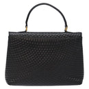 BALLY Quilted Hand Bag Leather Gold Black Auth BA5149-2