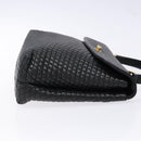 BALLY Quilted Hand Bag Leather Gold Black Auth BA5149-3