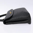 BALLY Quilted Hand Bag Leather Gold Black Auth BA5149-4