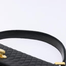 BALLY Quilted Hand Bag Leather Gold Black Auth BA5149-8