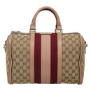 GUCCI GG Canvas Hand Bag 2way Beige Gold 247205 Auth BA5153-13