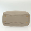 Miu Miu Hand Bag Leather 2way Gray Gold Auth BA5154-12