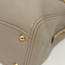 Miu Miu Hand Bag Leather 2way Gray Gold Auth BA5154-14