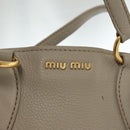 Miu Miu Hand Bag Leather 2way Gray Gold Auth BA5154-18