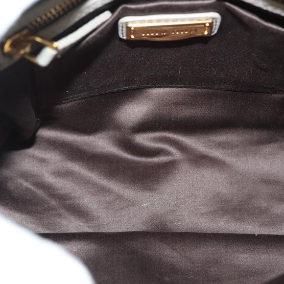 Miu Miu Hand Bag Leather 2way Gray Gold Auth BA5154