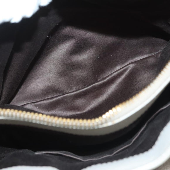 Miu Miu Hand Bag Leather 2way Gray Gold Auth BA5154