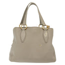Miu Miu Hand Bag Leather 2way Gray Gold Auth BA5154-3