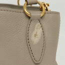 Miu Miu Hand Bag Leather 2way Gray Gold Auth BA5154-4