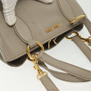 Miu Miu Hand Bag Leather 2way Gray Gold Auth BA5154-7