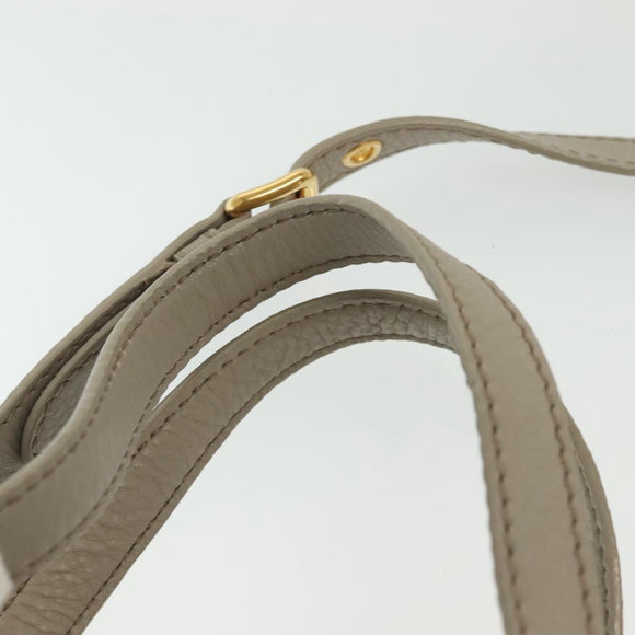 Miu Miu Hand Bag Leather 2way Gray Gold Auth BA5154