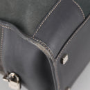 LOEWE Anagram Amazona 36 Hand Bag Suede Gray Silver Auth BA5158V-8