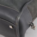 LOEWE Anagram Amazona 36 Hand Bag Suede Gray Silver Auth BA5158V-17